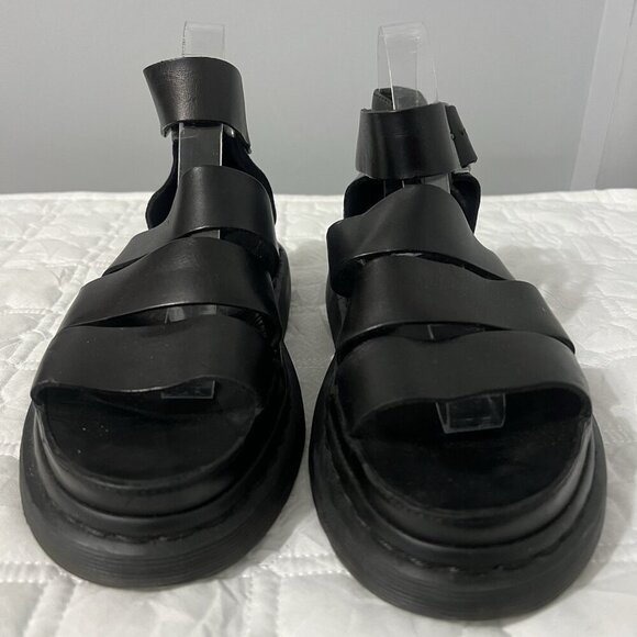Dr Martens Clarissa II Black Leather Gladiator Sandals Women Size 8 Strappy - Picture 4 of 10